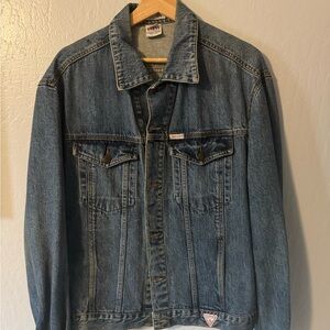 GUESS Vintage Men's Blue Denim Jacket Georges Marciano XL 80s or 90s